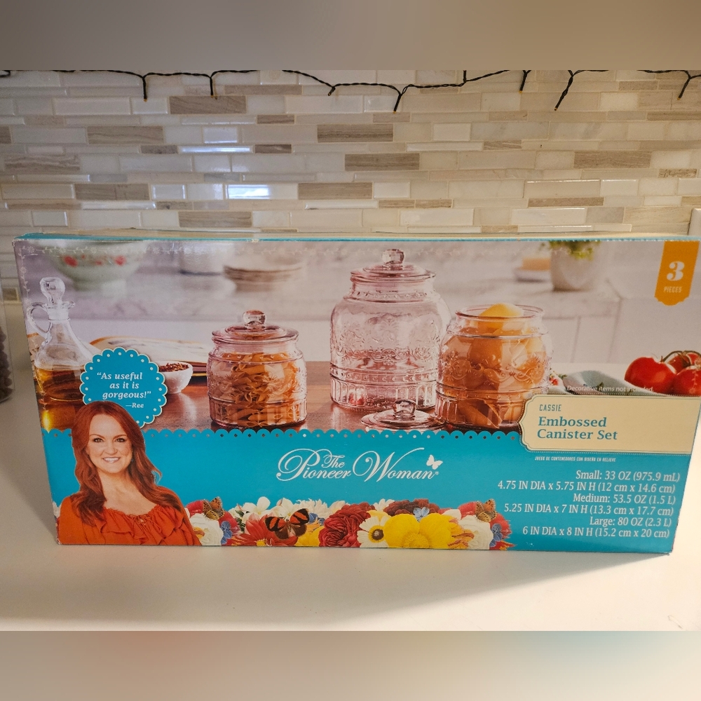 The Pioneer Woman Floral Glass Canister Set